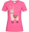 Жіноча футболка Рожева лама Яскраво-рожевий фото