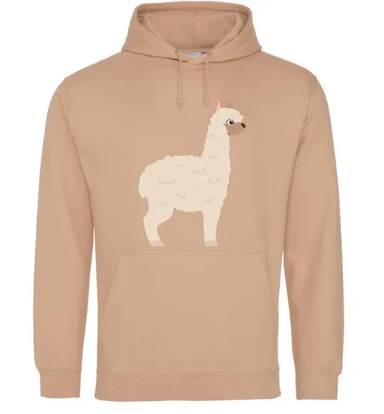 Женская толстовка (худи) Світла лама Песочный фото