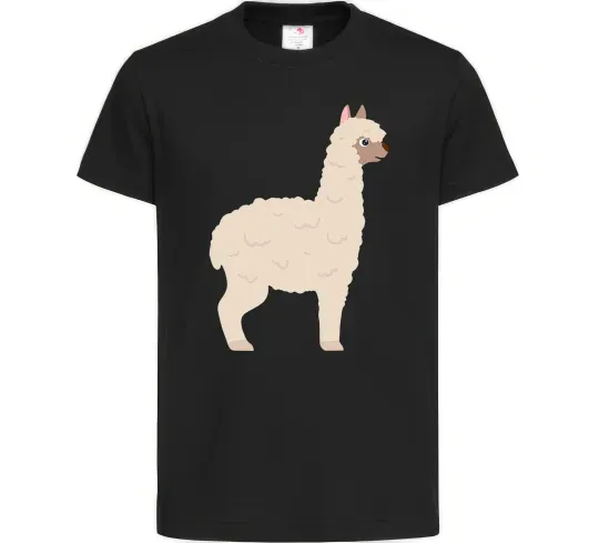 Дитяча футболка Світла лама Чорний фото