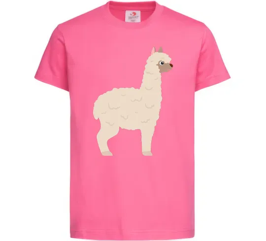 Дитяча футболка Світла лама Яскраво-рожевий фото