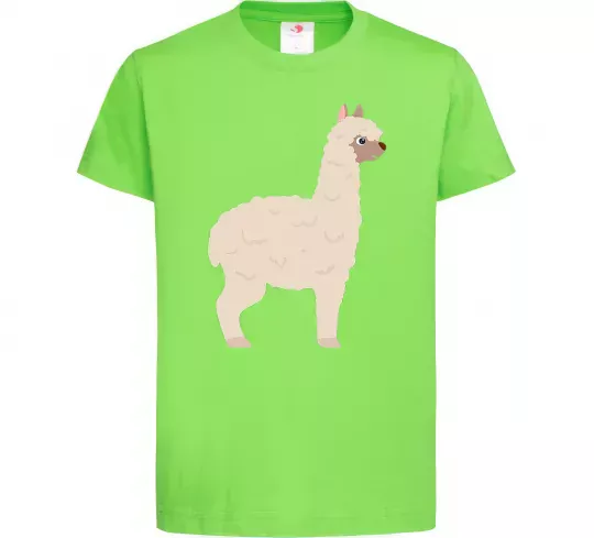 Дитяча футболка Світла лама Лаймовий фото