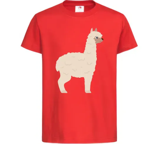 Дитяча футболка Світла лама Червоний фото