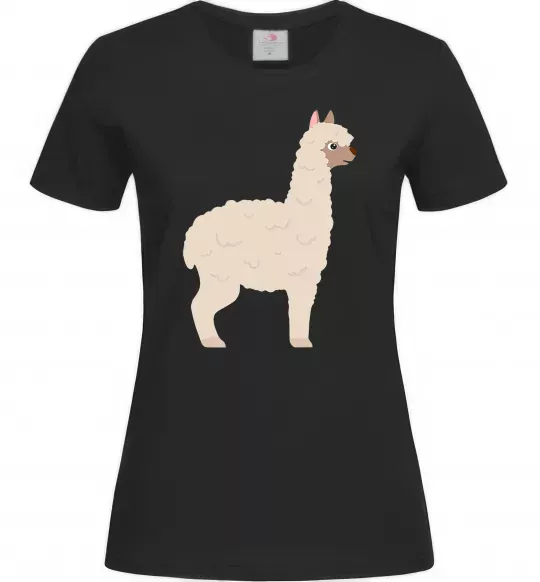 Женская футболка Світла лама Черный фото