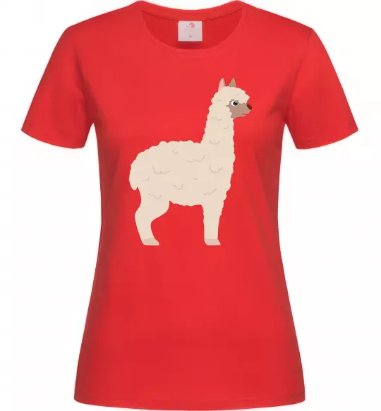 Женская футболка Світла лама Красный фото