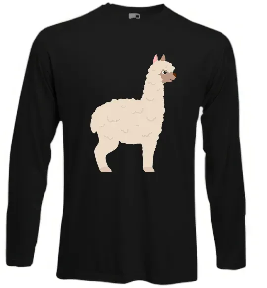 Лонгслив Світла лама Черный фото