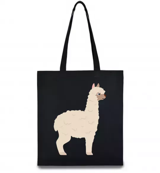 Эко-сумка Світла лама Черный фото