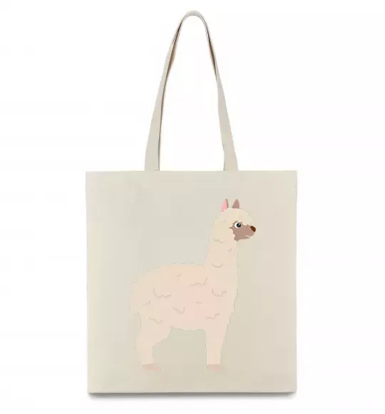 Эко-сумка Світла лама Бежевый фото