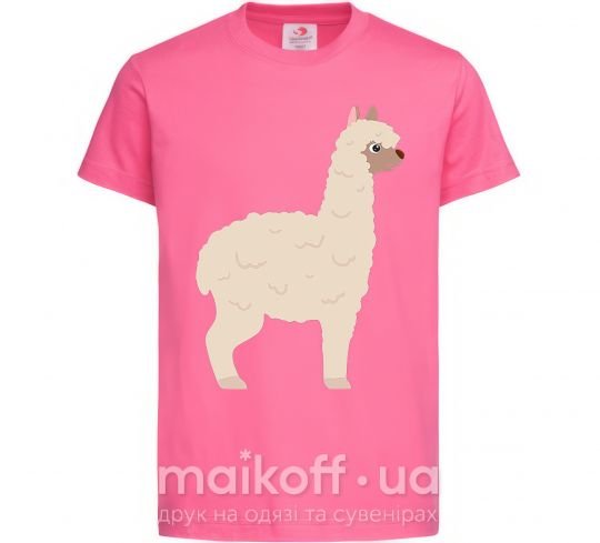 Дитяча футболка Светлая лама Яскраво-рожевий фото