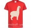 Детская футболка Светлая лама Красный фото