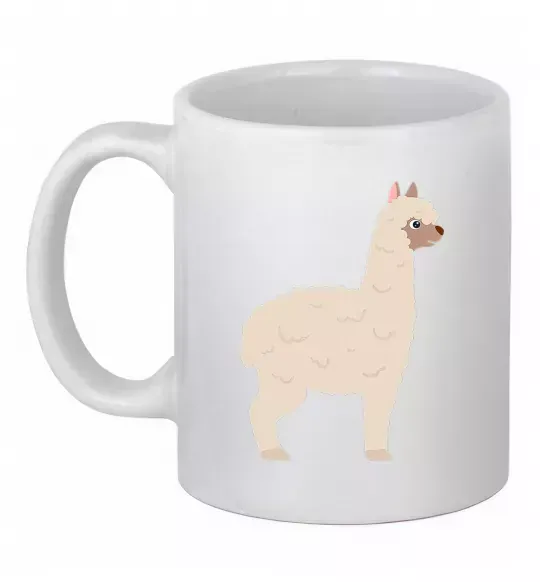 Чашка керамическая Світла лама Белый фото