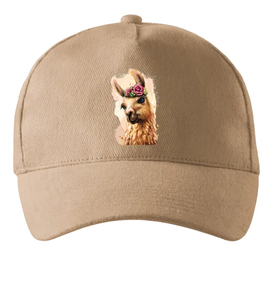Кепка Лама у віночку Песочный фото