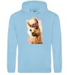Чоловіча толстовка (худі) Лама у віночку Блакитний фото