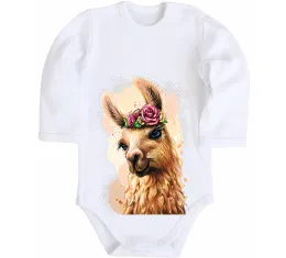 Дитячий бодік Bright lama Білий фото