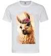 Мужская футболка Лама у віночку Белый фото