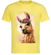 Мужская футболка Лама у віночку Лимонный фото