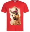 Мужская футболка Лама у віночку Красный фото