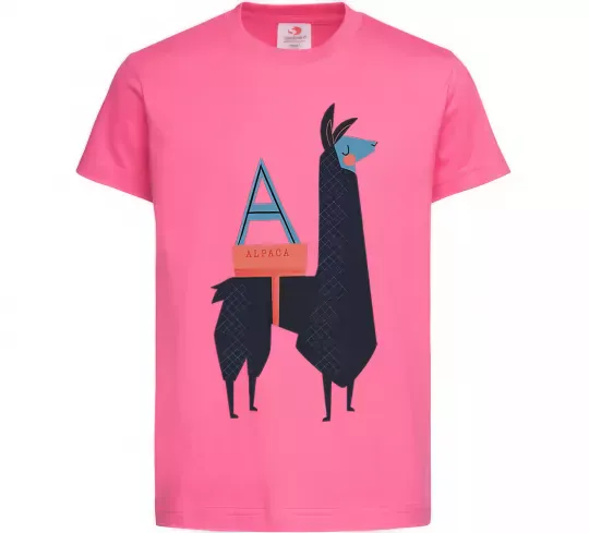 Детская футболка A Alpaca Ярко-розовый фото