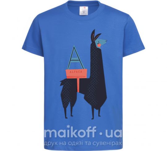 Дитяча футболка A Alpaca Яскраво-синій фото