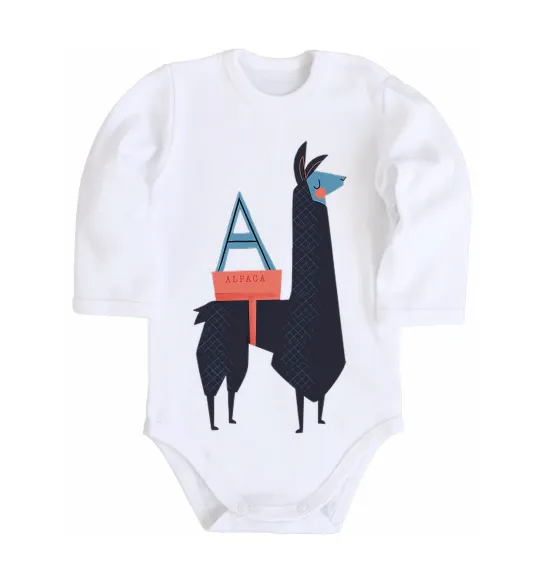 Дитячий бодік A Alpaca Білий фото
