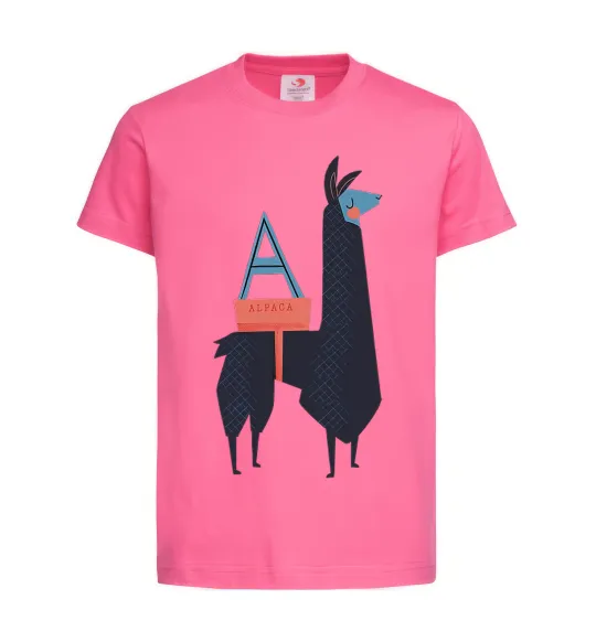 Детская футболка A Alpaca Ярко-розовый фото
