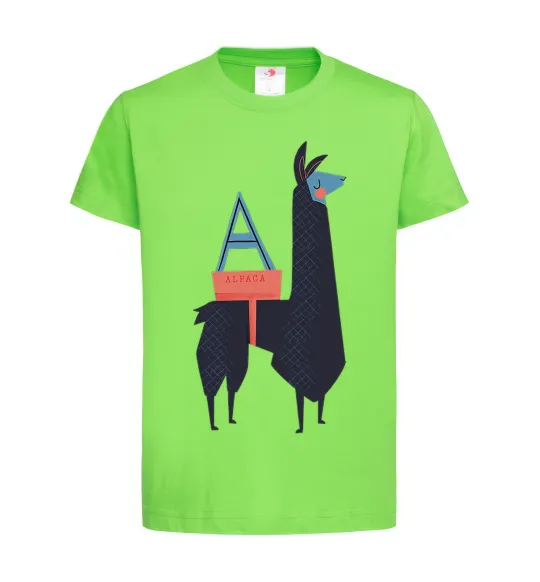 Детская футболка A Alpaca Лаймовый фото