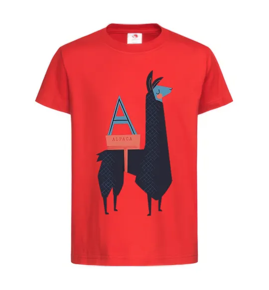 Детская футболка A Alpaca Красный фото