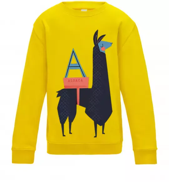 Детский Свитшот A Alpaca Солнечно желтый фото