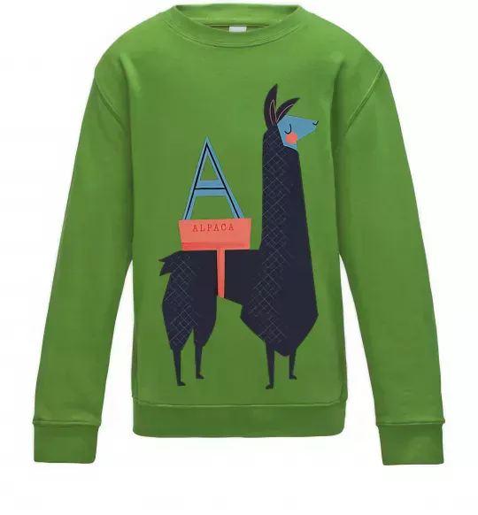 Детский Свитшот A Alpaca Лаймовый фото