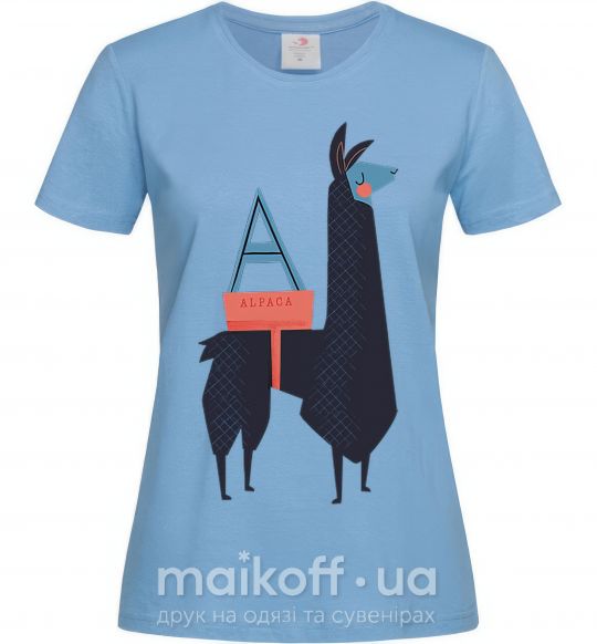 Жіноча футболка A Alpaca Блакитний фото