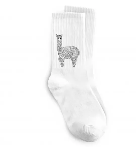 Носки Лама візерунки Белый фото