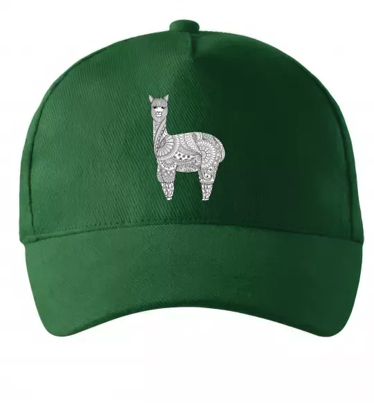 Кепка Лама візерунки Темно-зеленый фото