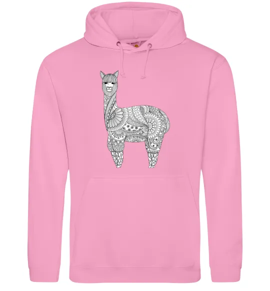Мужская толстовка (худи) Лама візерунки Розовый фото