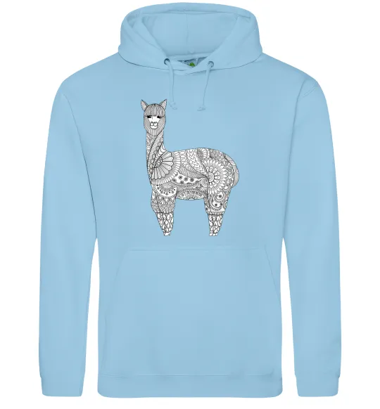 Жіноча толстовка (худі) Лама візерунки Блакитний фото