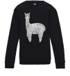 Детский Свитшот Лама візерунки Черный фото