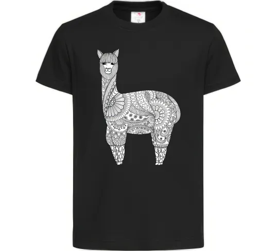 Дитяча футболка Лама візерунки Чорний фото