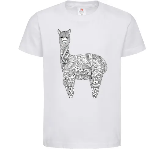 Дитяча футболка Лама візерунки Білий фото