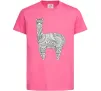 Дитяча футболка Лама візерунки Яскраво-рожевий фото