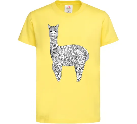 Дитяча футболка Лама візерунки Лимонний фото