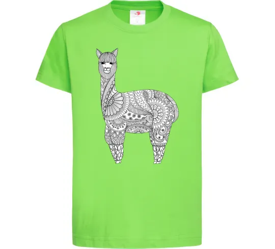 Дитяча футболка Лама візерунки Лаймовий фото