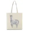 Эко-сумка Лама візерунки Бежевый фото