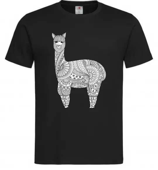 Чоловіча футболка Лама візерунки Чорний фото