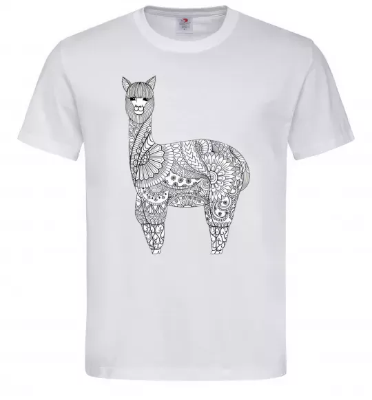 Чоловіча футболка Лама візерунки Білий фото