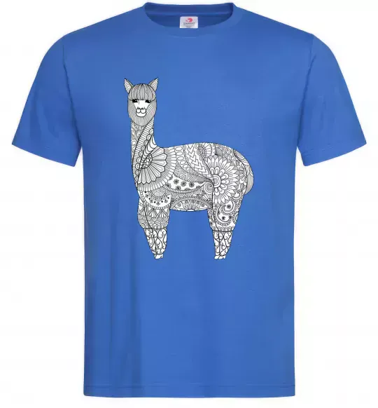 Чоловіча футболка Лама візерунки Яскраво-синій фото