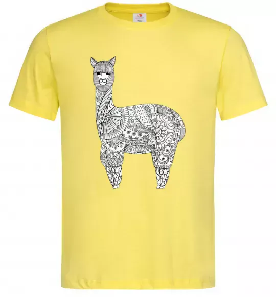 Чоловіча футболка Лама візерунки Лимонний фото