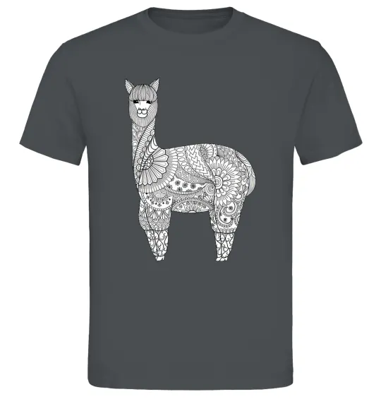 Чоловіча футболка Лама візерунки Графіт фото