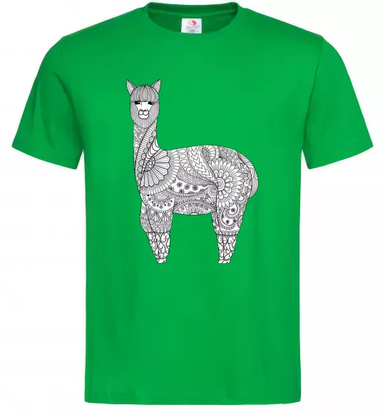 Чоловіча футболка Лама візерунки Зелений фото