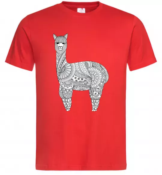 Чоловіча футболка Лама візерунки Червоний фото