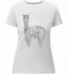 Женская премиум футболка Лама візерунки Белый фото