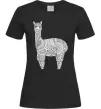 Женская футболка Лама візерунки Черный фото