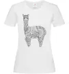 Женская футболка Лама візерунки Белый фото